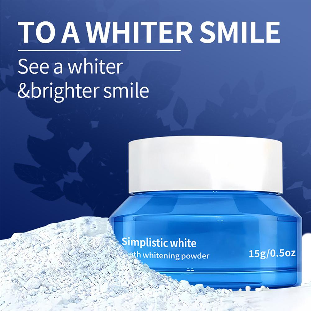 Teeth Whitening Powder - مسحوق تبييض الأسنان الأبيض البسيط لإزالة