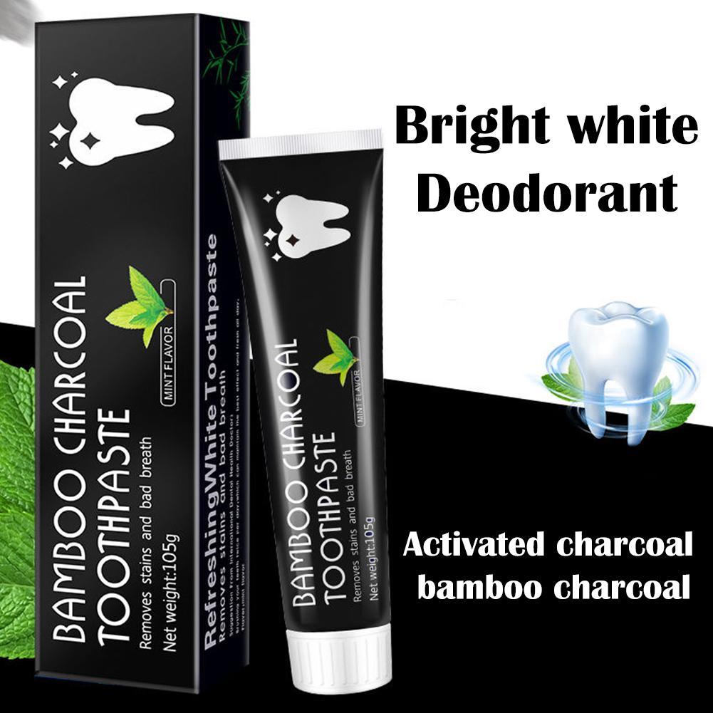 Teeth Whitening Activated Organic Charcoal - معجون أسنان فحم الخيزران تبييض الأسنان