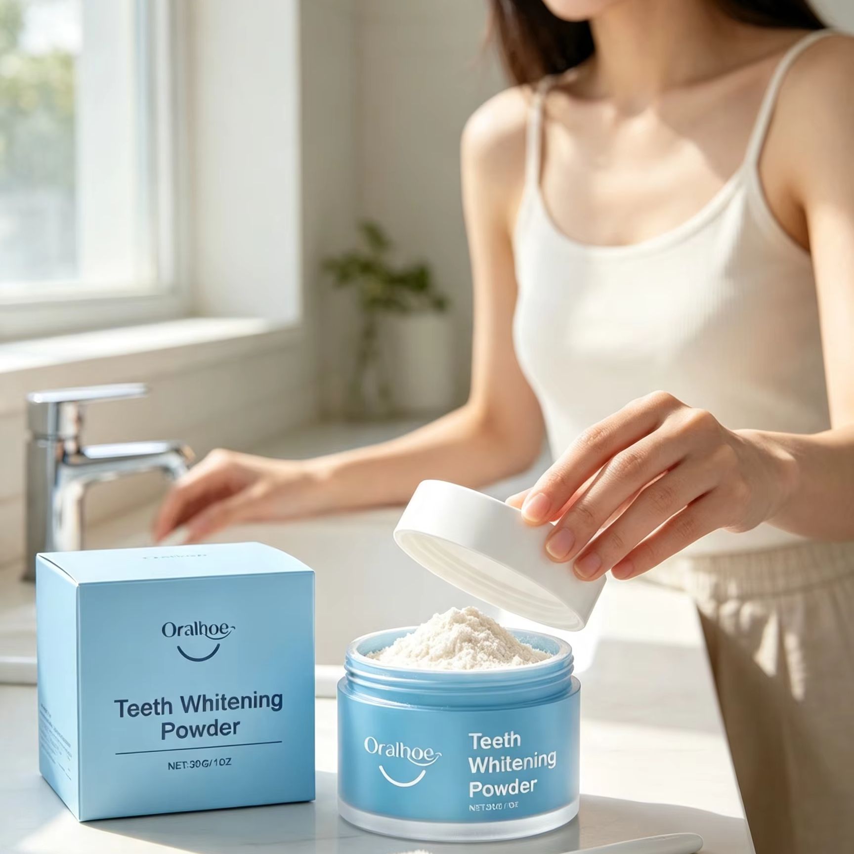 مسحوق أورالهو لتنظيف الأسنان،  - مراجعة Teeth Whitening Powder وسعره